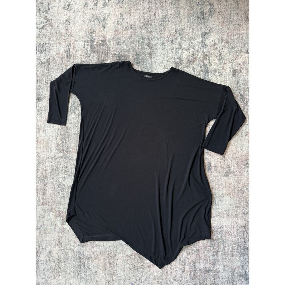 Moyuru Tunic Jersey Dress Lagenlook Black Size M Japan Oversized Minimalist